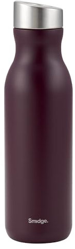 Smidge 500ml Stainless Steel Water Bottle - BPA-Free Insulated Water Bottle - Lightweight 245g with Leak Proof & Portable Design - Thermal Water Bottle for Hot & Cold Drinks - Autumn Berry