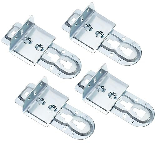 VGOL 4 Paar Bettwinkel Bettverbinder Bettbeschläge Höhenverstellbar für Lattenrost Kissen Mittelstegstütze Mittelbalkenverbinder Verzinkter Stahl