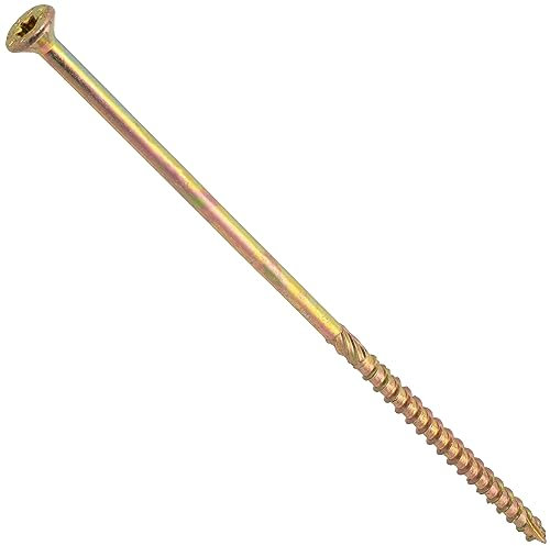 AERZETIX - C69189 - Lot de 10 Vis à bois Ø8x240 mm à tête fraisée - à empreinte étoile Т40 - en acier zingué - menuiserie contreplaqué aggloméré mélaminé terrasse panneaux chevrons bastaings