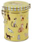 Cute Kitchen Cats - Runde Teedose / Kaffee / Zucker Küche Vorratsdose - Clip Deckel - Gelb/Limette/Multi - 200g - 13cm