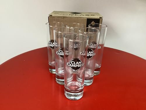 Lot de 6 verres tube whisky clan campbell 22cl neuf