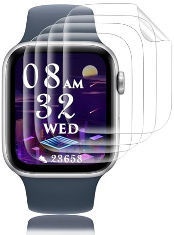 Agedate Schutzfolie für Panzerglas für Apple Watch Series 7/8/9 41mm Schutzglas, 4 Stück TPU Panzer Schutz Glas für Watch 9 41mm Displayschutz Folie, 9H Panzerfolie für 8 41mm Displayschutzfolie