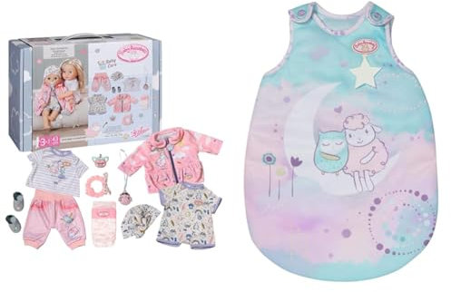 Baby Annabell Erstausstattung im Koffer, Zubehör Kleidung & Sweet Dreams Schlafsack, Puppenschlafsack mit Leuchteffekt im Dunkeln und Klettverschluss, für 36 cm und 43 cm Puppen707135 Zapf Creation