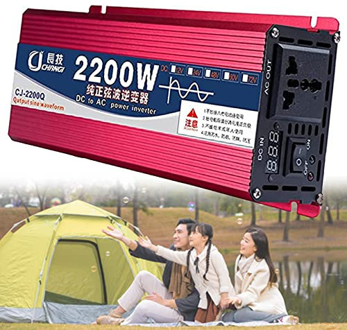 Onduleur à Onde sinusoïdale Pure 1600 W/2200 W/3000 W, convertisseur 12 V/24 V/48 V/60 V DC vers AC 220 V, avec écran LCD, adapté pour Camping-Car, Camion, Voiture, Bateau, Voyage, 12 V-3000 W (12 V