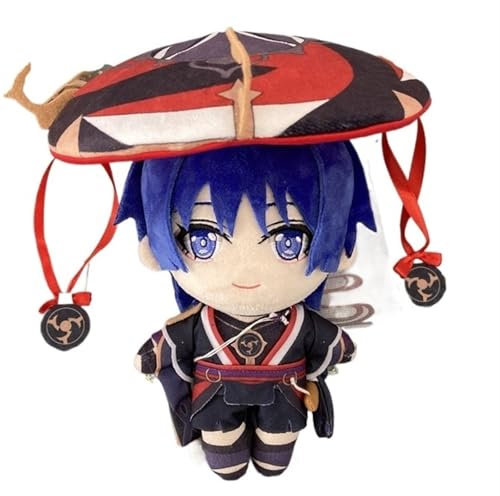 KUKUShining Genshin Impact Plüsch, 20cm Anime Figur Kuscheltier Weiches Cartoon Spielzeug Süße Stoffpuppe for Fans Geburtstagsgeschenke(Scaramouche)