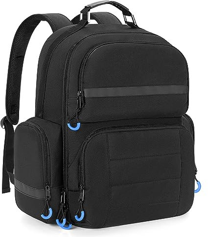 PGmoon Mochila para Consola Compatible con Playstation 5, Funda de Viaje con Forro Protector, Compatible con Portátil de 15,6'', Auriculares, Mandos y La Mayoría de Los Accesorios de Juego