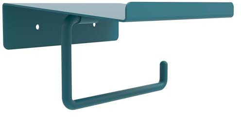 Box & Beyond Porte Papier Toilette, Support Papier Toilette Mural, Porte Rouleau Toilette, Miami, Bleu Cyan, 14 x 6,2 x 12cm