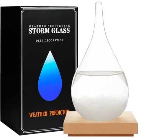 Predittore meteorologico in vetro a forma di goccia, bottiglia per le previsioni del tempo, decorazione per casa, ufficio, scrivania, ornamenti unici e alla moda, regali di Natale creativi