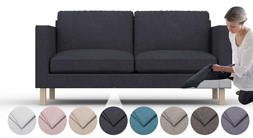 comfortly Bezug für Karlstad 2-Sitzer-Sofa, Ersatz-Schonbezug, strapazierfähig, 7-teilig, Haustier- und schmutzabweisend, strapazierfähiges Nano-Tech-Gewebe, leicht zu reinigen und zu ersetzen,