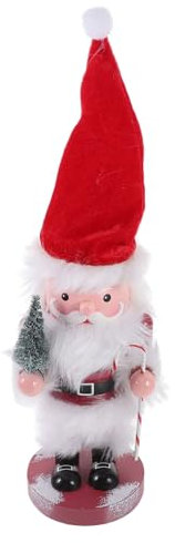 Beatifufu Schiaccianoci Di Legno Babbo Natale Ornamento Natalizio in Legno Decorazione Da Tavolo Per Feste Di Natale Per Casa