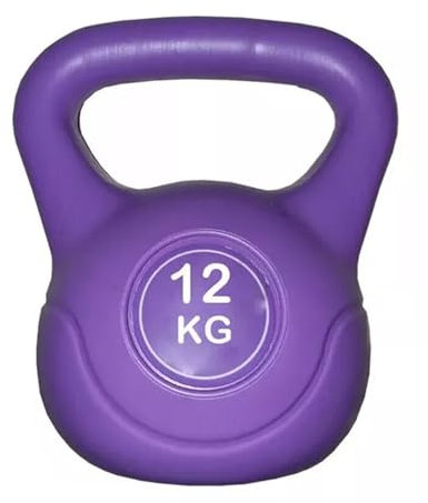 Kettlebell Weight Set - Vinyl & Cast Iron Kettlebells - 4kg to 20kg - Gym Fitness Workout Equipment for Strength Training (Vinyl Purple, 12 KG)
