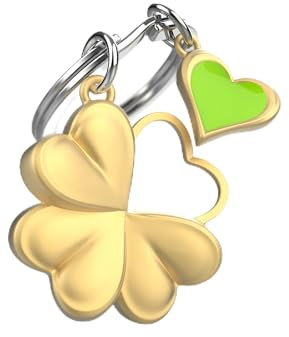 METALMORPHOSE - Porte-clés Trèfle à Quatre Feuilles - Porte Clés Porte Bonheur Trèfle - Cadeau Homme et Femme
