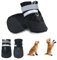 NeuWee Hundeschuhe Pfotenschutz, 4 Stück wasserdichte Hundeschuhe Anti-rutsch Hundestiefe mit Reflektierenden Riemen, Hundeschnee Stiefel für kleine, mittlere und große Hunde (Schwarz, XL)