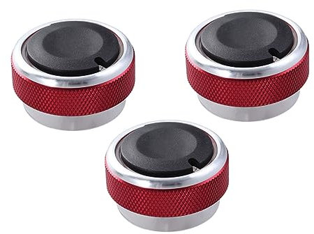 SOLUSTRE 3 Pièces Contrôle De La Climatisation Bouton De Commande De Climatisation Boutons D'origine Contrôle Du Climatiseur Brancher Et Jouer Bouton Ca Lumière De Tableau De Bord Rouge