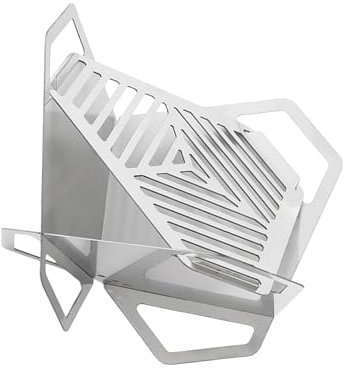 Oxxggkao Estufa de barbacoa plegable portátil de acero inoxidable para exteriores, parrilla de barbacoa, estufa de leña de carbón desmontable, estufa de leña