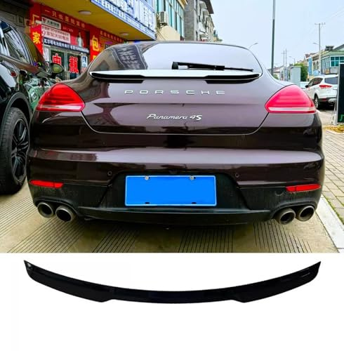 For Auto Perfectionists UK Rear Boot Spoiler Compatible With Porsche Panamera 970 2013-2016 ABS Gloss Black