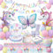 yosiio Unicorn Party Decorations, Unicorn Birthday Decoration Set, Children's Tableware With Balloons for Girls Birthday Party Supplies 16 Guests