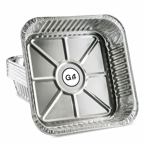 G4GADGET 15 Aluminium Foil Containers - 20x20cm Heavy-Duty Foil Trays for Cooking, Baking & Takeaway - Multipurpose Tin Foil Pans for Home & Events