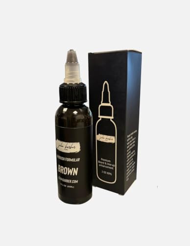 Peinture aérographe professionnelle pour barbe et lineup – Coloration temporaire imperméable pour un embellissement précis des cheveux et de la barbe – Séchage rapide et aspect naturel – Noir 60 ml