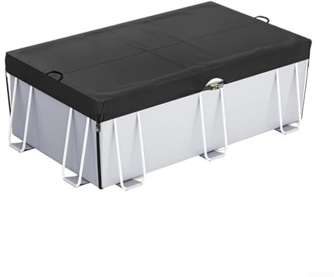 Jotekonoby Rechteckige Poolabdeckung für oberirdische Pools, strapazierfähig, reißfest, für den Winter, ideal für wasserdicht und staubdicht (1,8 x 3,6 m)