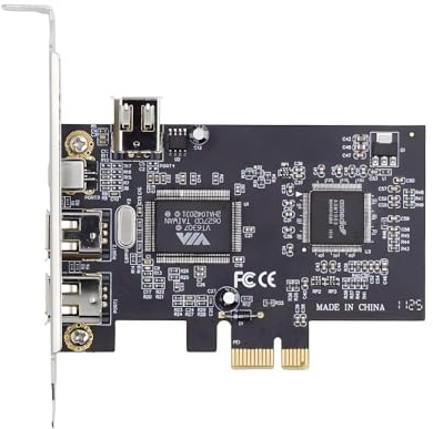 xiwai Scheda di acquisizione PCI-E 1X 4X 16X a Firewire 400 IEEE 1394a, 6 pin e 4 pin, 4 porte, scheda PCI Express IEEE-1394, adattatore 400 Mbps per Windows, Mac OS, Linux