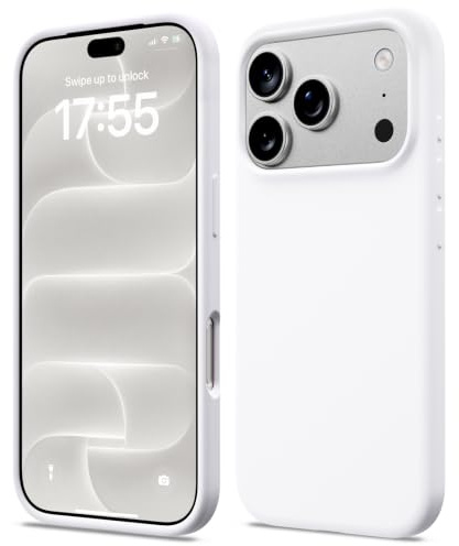 ACRONIX for iPhone 17 Pro Case, Slim Liquid Silicone Cover White | 6.3 Inch,Ultra Thin,Lightweight Durable,Shockproof Protection,Dust Resistant,Anti-Scratch,Soft Slim Grip,Gel Rubber