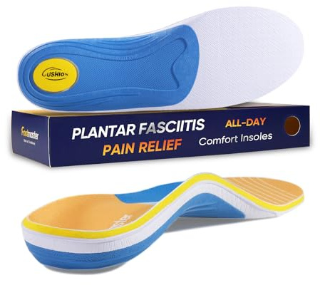 Footmaster Orthopädische Einlegesohlen für Fußgewölbestütze,Plantarfasziitis, Plattfüße, Fersensporn Einlagen,Fersenschmerzen für Damen & Herren