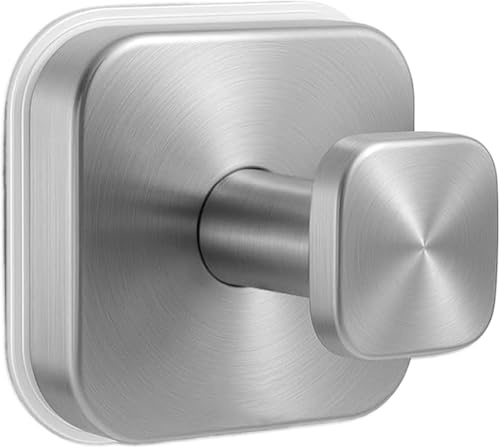 Luxe Hold No-Drill Hooks, 2025 Upgraded Suction Cup Hooks, Stainless Steel Waterproof Suction Cup Hooks for Shower, Bathroom, Hanging Towels, Mounting on Glass Shower Doors, Tile (silver-1 pcs)