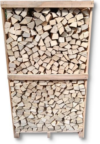 Bancale Legna da Ardere di Faggio – 1000 kg – Ciocchi Selezionati da 27 o 35 cm – Pronta all'Uso – Bancale 120x80 cm per Caminetti, Stufe, Forni, Barbecue (25 cm)