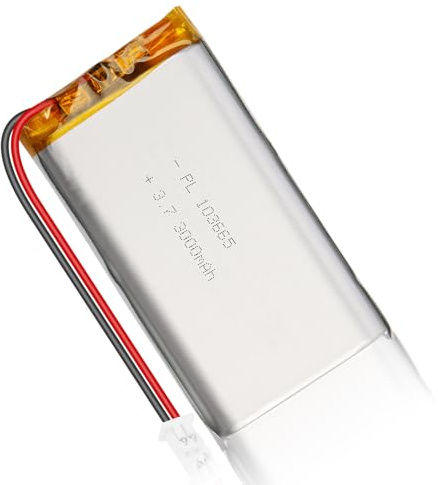 Batterie LiPo 3.7V 3000mAh 103665 - Batterie Lithium-polymère Rechargeable avec Carte de Protection et connecteur Micro JST 1.25 pour appareils électroniques