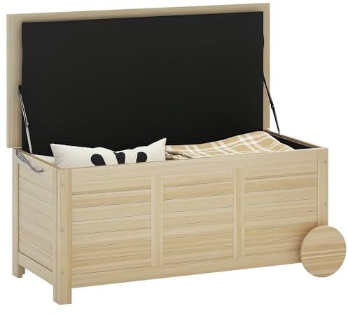 Outsunny Baule da Esterno da 185L con 2 Ruote 110x50x50 Color Legno