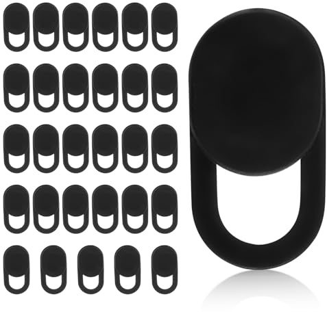 30pcs Front Camera Privacy Covers Slider for Laptop Phone | Ultra-Thin Slide Webcam Cover for Laptop Desktop Phone Tablet Protects Your Privacy & Security (Black)