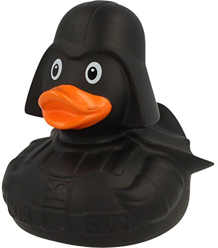 LILALU Share Happiness – Badeente für Kinder und Erwachsene – Quietscheente – Black Star Ente
