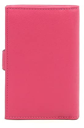 Hexagona - Portefeuille 2 Volets - Compatible Cartes de crédit, CNI et permis de Conduire - pour Femme - Collection Multico - Fuchsia/Multicolore - en Cuir