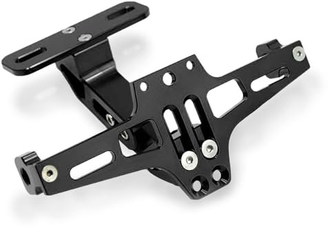 MZ-STORE Universal CNC Aluminium Motorrad Hintere Kennzeichenhalter Nummernschildhalter mit Rücklicht für Z650 Z750 Z800 Z1000 Z900 Z300 Z250 (Schwarz)