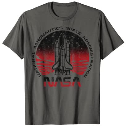 NASA Initiate Sequence Red And Black Faded Graphic T-Shirt T-Shirt