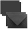 500x Karte mit Umschlag Set aus Einzel-Karten DIN A7-10,5x7,3 cm - Schwarz mit Brief-Umschlägen C7 Nassklebung ideale Geschenkanhänger