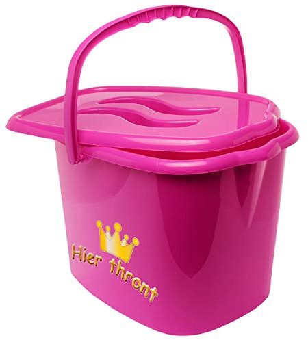 Eimer/Putzeimer/Mülleimer - mit Deckel + Tragegriff - pink - rosa Hier thront Bieco - geruchsdicht - Windeleimer Geruch - geruchsfrei - Wickeleimer Pu..