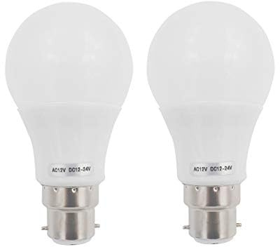 GRV B22 5W SMD LED AC12V / DC 12V-24V Glühbirne 40W Glühlampenersatz für Sonnensystem, Wohnmobil, Boot, Innen Niederspannungs-sbeleuchtung Warmeiß 2er Pack (Nichthaushaltsbeleuchtung)