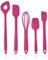 Kochblume Back Set 5-teilig | Backlöffel, Teigschaber M, Flexlöffel S, Schneebesen M, Pinsel S | in der bunten Box (pink)