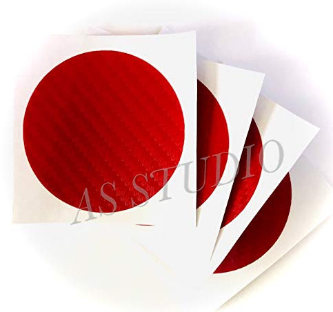 4x Nabendeckel Folie 65mm Carbon rot