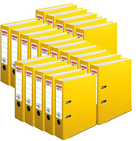herlitz Ordner A4, maX.file protect, maXimale Qualität (8cm Breit, Gelb, 20er Pack)
