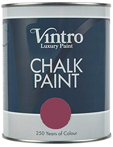 Vintro | Aubergine Chalk Paint | Furniture Paint | Shabby Chic | Upcycle | Decorate | Ultra Matt Finish | 1 Litre (Old Mauve)