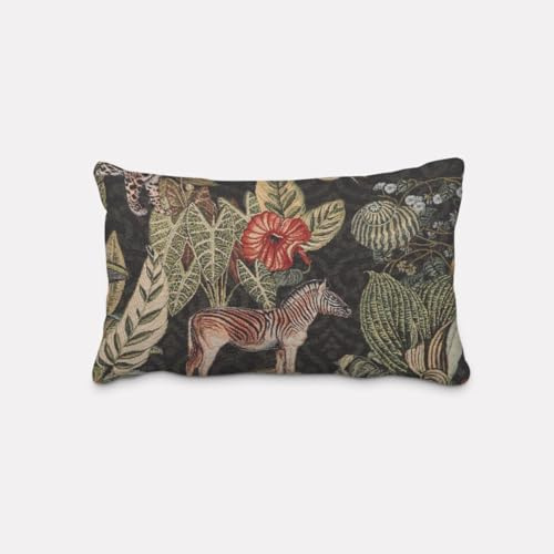 SCHÖNER LEBEN. Kissenhülle Premium Empire Jungle Dschungel schwarz g, Größe:40x60cm (HxB)