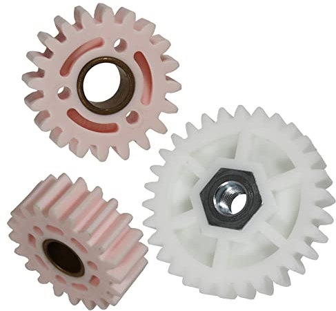 SPARES2GO Large White Gear + 2 Small Pink Gears compatible with Qualcast Classic Petrol 35S 43S Lawnmower