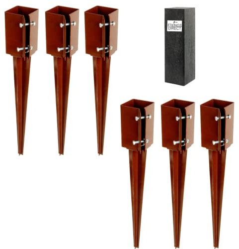 [FIXINGS DIRECT®] 100mm (4) Industrial Fence Post Spike Support 750mm Long Drive Down Post Spike Kit (Includes Free Driving Tool) (6)