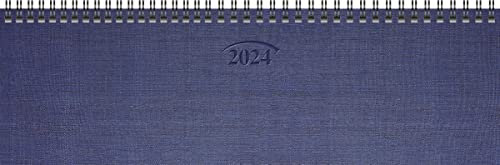 BRUNNEN Wochenkalender Modell 777 2024 2 Seiten = 1 Woche Blattgröße 32,6 x 10,2 cm blau