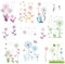 CRASPIRE 16 Blatt Löwenzahn-Aufkleber, bunte Pflanzenaufkleber, Blumenfensteraufkleber, wasserdicht, abnehmbar, Vinyl, Wandkunst für WC, Schlafzimmer, Wohnzimmer, Dekorationen