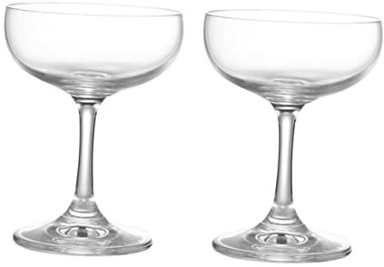 STOBAZA Verres À Martini Rétro En Cristal 10.8 Cm - Ensemble De 2 Verres Cocktail Vintage Pour Fête De Vin Et Bar Avec Design Élégant Et