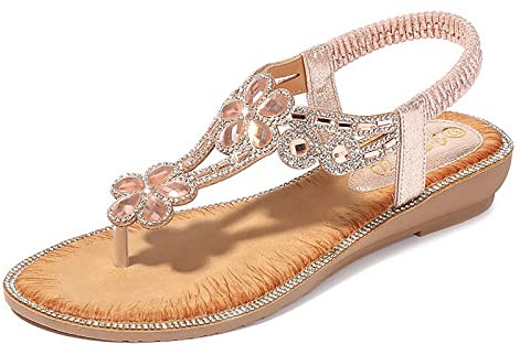 Sandalo Casual Donna Estive Eleganti Sandali Comodi Sandali alla Schiava,Pink,37 EU/6 US
